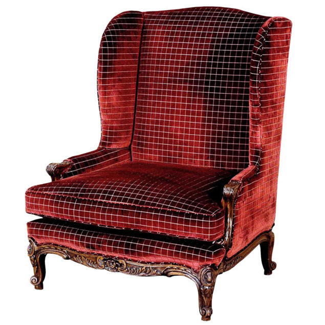 French Red Wing Chair