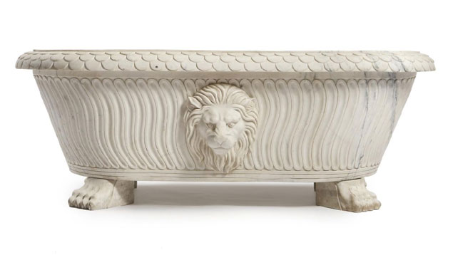 White Carrera Marble Bath