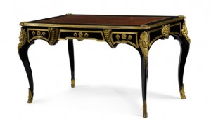 Regency Style Gilt Bronze Mounted and Ebonized Bureau